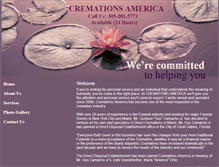 Tablet Screenshot of cremationsamerica.com